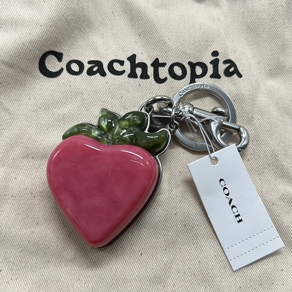 NWT Coachtopia Coach Strawberry Bag Charm Fruit 70% Recycled Resin FOB Keychain - Picture 15 of 15